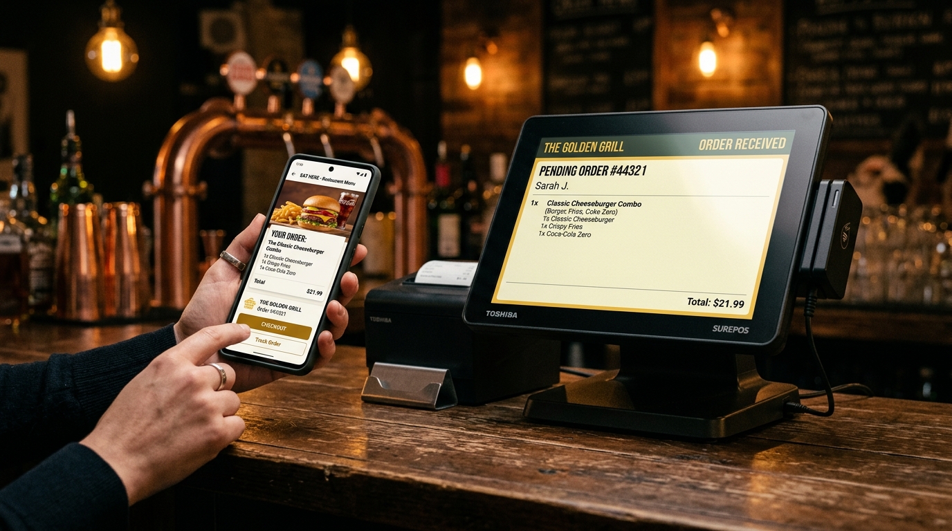 Online ordering dashboard feeding live tickets into the POS